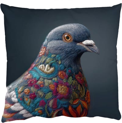 Sierkussens - Kussentjes Woonkamer - 50x50 cm - Duif - Bloemen - Zwart