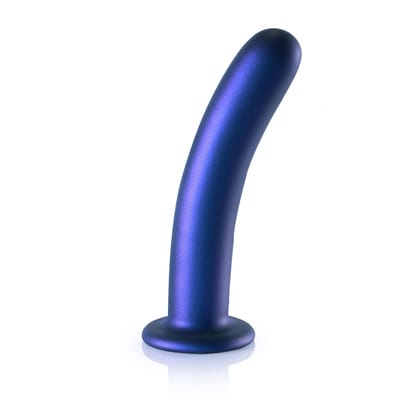 Shots - Ouch! OU821MBL - Smooth G-Spot Dildo - 7'' / 17 cm - Metallic Blue