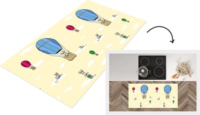 Keukenloper - Loper keuken - Patroon - Muis - Luchtballon - 120x60 cm - Keukenloper vinyl