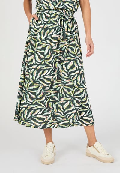 Damart - Rok pull-on pure viscose crêpe Lenzing(TM) EcoVero(TM) - Dames - Groen - S