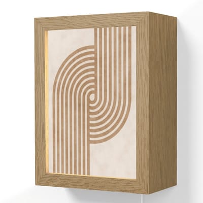 Wandlamp 15x20 cm - Oplaadbaar - Symmetrische bocht - Koperkleurig - Wandlampen binnen woonkamer - Slaapkamer lamp met kabel - Decoratieve nachtlamp - Vloerlamp snoer