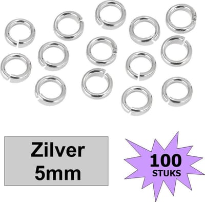 Fako Bijoux® - Oogjes - Ringetjes - Sieraden Maken - Zilverkleurig - 5mm - 100 Stuks