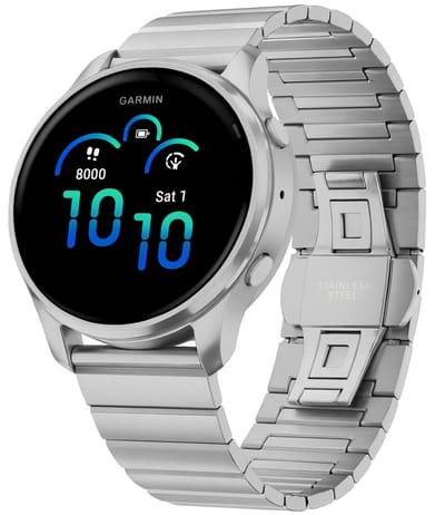 Chiguard Bandje geschikt voor Garmin Vivoactive 6 Bandje – RVS Horlogeband – Vlindersluiting - Verstelbare Schakelband - Zilver