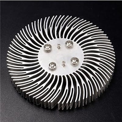 Aluminium Koellichaam - Warmteafvoer Koeler - LED Verlichting - Spiraalvormig Design - 90x10 mm - Aluminiumkleurig