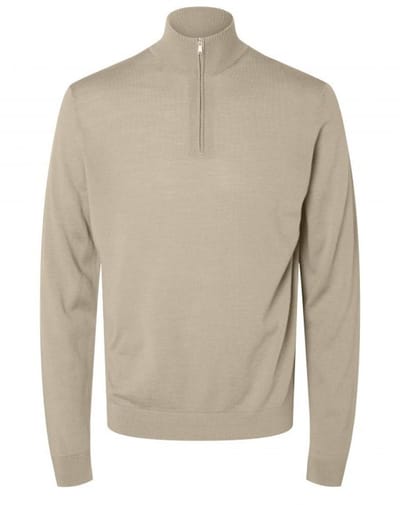 Trui Selected Noos Tray Half Zip Knit - Kelp