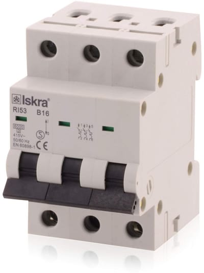 Zekering Automaat MCB 16A Type B 3-Polig 400V voor Veilige Stroombeveiliging