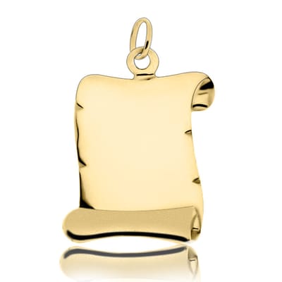 Juwelier Zwartevalk - 14 karaat gouden perkamentrol hanger - 14.801.007/MAT