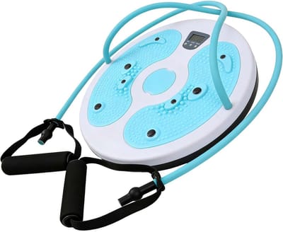 Twist Schijf - Buikspiertrainer - Core Training - Met Calorieënteller - 28 cm - Blauw Wit