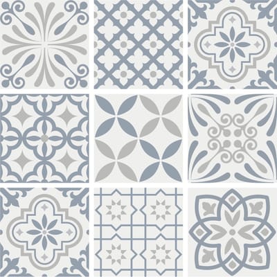 Set van 9 tegelstickers vloer vintage 20 x 20 cm - vloertegelstickers - anti-slip en anti-kras - peel and stick - plakfolie - voor badkamer en toilet - zelfklevend