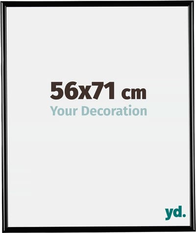 Your Decoration - Fotolijst 56x71 cm - Kunststof - Zwart Hoogglans - Bordeaux