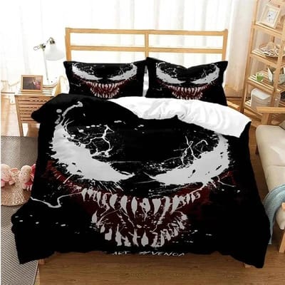 Venoms Beddengoedset Dekbedovertrek Bedset Dekbedovertrek Kussensloop Dekbed King Queen Size Jongens Volwassenen Beddengoedset US Queen 228x228cm