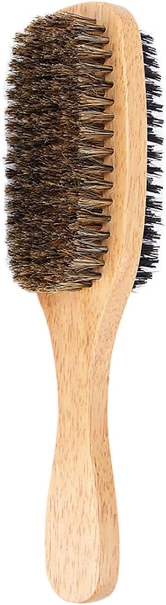 Beard Borstel voor Heren, Dubbelzijdige Borstel voor Baardverzorging en Stijl, Ideaal voor een Gezonde en Goede Uiterlijk Baard (Bruin)
