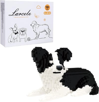 Bouwstenen Hond - Speelgoed Constructie - Creatief Bouwen - 918 Delen - 18cm Breed - Border Collie