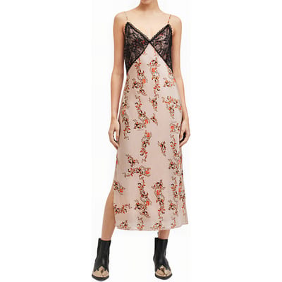 AllSaints Immy Oto Dress Almond Beige Größe: 10 | Midikleider Outlet | Damen | Braun