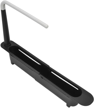 Dailygoody - Telescopisch Uitbreidbaar Spoelbakopbergrek - Verstelbare Organisator - Grote Capaciteit - Zwart - Keuken Organizer - Ideaal voor Ruimteb