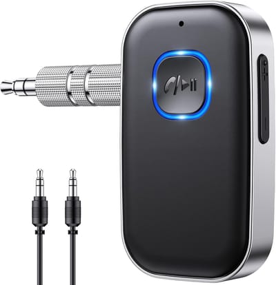Bluetooth 5.3 Auto-ontvanger – 3,5 mm AUX Bluetooth-adapter met Draadloze Ruisonderdrukking – voor Auto-/Thuisstereo – voor Bedrade Hoofdtelefoon – voor Luidspreker – voor Handsfree