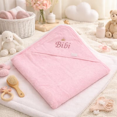 Kraamcadeaus - Hawsaz.nl cadeau - Badcape 1 stuk - Baby handdoek - Badcape met naam - Babyverzorging - Geboortecadeau - Bad en douche - Met naam - Gepersonaliseerd - Babycadeau met naam - Badcape - genderneutraal baby cadeau - Tweeling cadeau