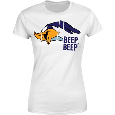 Looney Tunes Road Runner Beep Beep Dames T-shirt - Wit - S