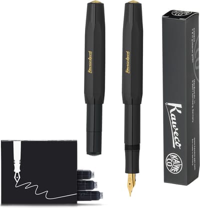 Kaweco Vulpen Sport Classic ZWART (BREED) met extra doosje vullingen