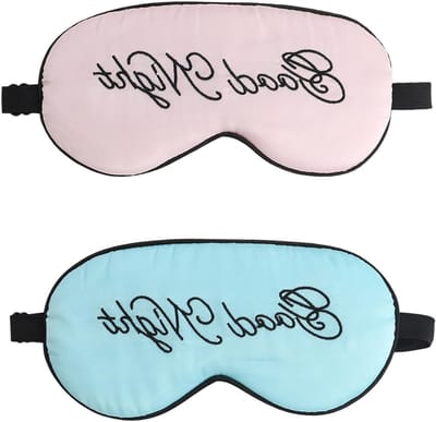 Set van 2 Zachte Slapende Oogmaskers, Ademend en Comfortabel, Ideaal voor Slaap en Ontspanning (Lichtroze, Lichtgroen)