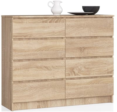 Ladekast K140 met 8 Lades / AKORD Furniture Factory / Sonoma Eik / 138 x 99 x 40 cm