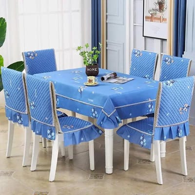 bloemenpatroon Golfkant Stoelhoes Verdikte Eettafelkleed Kussen Europese Stijl Groot Bloem Tafelkleed Stoelhoes Chair 1 cover 1 back