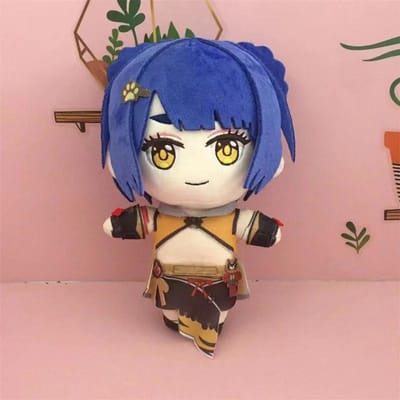 Poupée en peluche Cosplay Anime Xiangling Jouet Genshin Impact Mignonne Oreiller en peluche doux Cadeau 20 cm 20cm blue