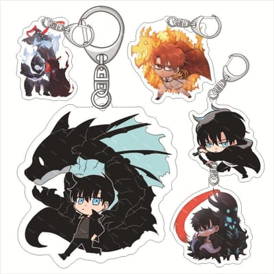 Solo Leveling Populaire Cartoon Anime Acryl Dubbelzijdige Sleutelhanger Rugzak Decoratie Accessoires Neutraal Feest Verjaardagscadeau gray