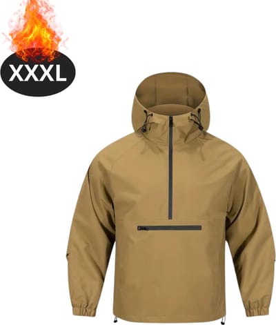 Bovista Windjas Voor Heren - Windjack - Waterdicht - Jas Met Capuchon - Outdoorjas - Volwassen - Beige - Maat XXXL