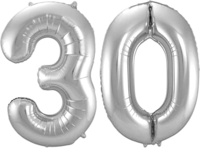 Cijfer Ballonnen Ballon Cijfer 30 Verjaardag Versiering Feest Helium Ballonnen Cijferballon Folieballon Zilver Xl Formaat