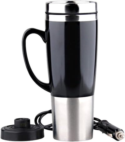 Auto Waterkoker - Draagbare Thermos - Onderweg Drankjes - Snelle Verwarming - 450 ml - Wit