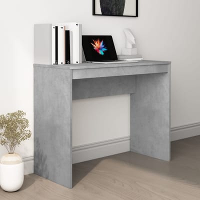 vidaXL - Bureau - 90x40x72 - cm - bewerkt - hout - betongrijs