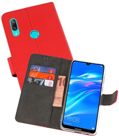 Booktype Telefoonhoesjes - Bookcase Hoesje - Wallet Case - Geschikt voor Huawei Y7 / Y7 Prime (2019) - Rood