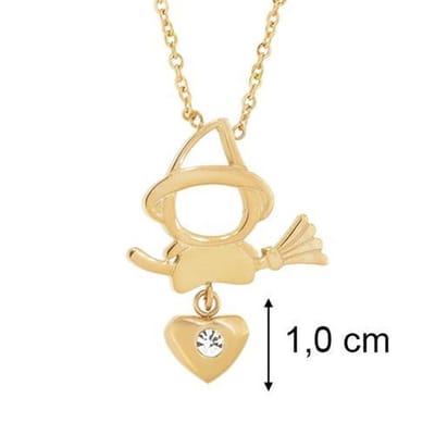 Blinx Jewels Stalen Hanger Heks Hartje Steentje Zirkonia incl. Ketting
