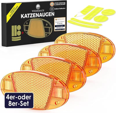 Spaakreflectoren voor fiets - hoogwaardig en StVZO-conform, inclusief reflecterende stickers