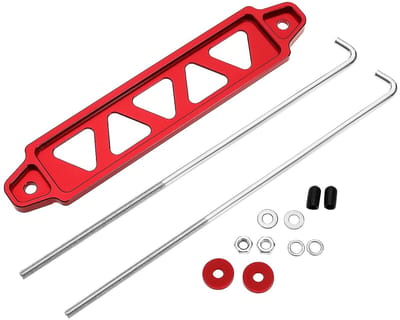 Dailygoods - Car Battery Holder - Auto Accu Bevestiging - Duurzaam en Betrouwbaar - Rood - Accu Steun - Geschikt voor Diverse Auto's - Kleur Rood