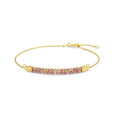 14K Geelgoud Armband Natuurlijke Kleurstenen 16 ‚Äö√Ñ√¨ 18 Cm 4029074