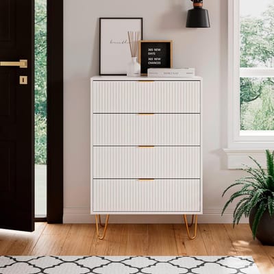 Titel (SEO-geoptimaliseerd): Ladekast 4 Laden - 60x34x91 cm - Zwart - Medahomestore