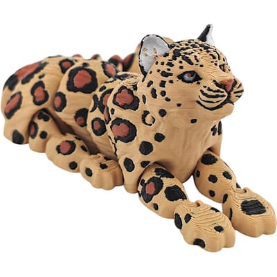 Mooi 3D Geprint Sneeuwluipaard Model Simulatie Multi-gewricht Beweegbaar Wilde Dieren Beeldjes Miniatures Woondecoratie Ambachten Beeldjes 21CM