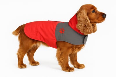 Hondenjas – Regenjas hond – Water- en winddichte hondenregenjas met fleece – Flamingo Regenjas Juno Rood – 45 cm