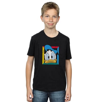 Disney Jongens Donald Duck Paniekerig T-Shirt (Zwart)