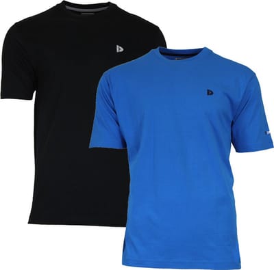 2-Pack Donnay - T-shirt (Vince) - Sportshirt - Heren - Black/Active blue (292) - maat S