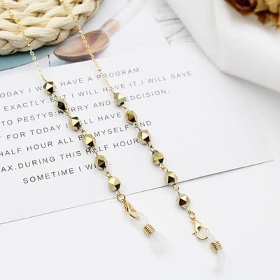 Boheemse Kristallen Kralen Brilkettingen Lanyard Gezichtsmasker Kettinghouder Lenzenvloeistof Touw Zonnebril Koord Nekband Cadeau voor vrouwen goud