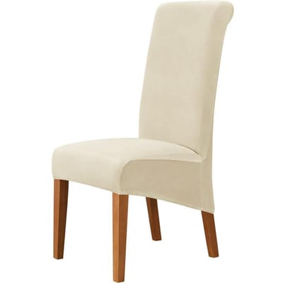 Verdikt Zilvervos Pluche XL Grote Schuin Zwaai Stoelhoes Huis Hotel Eetkamerstoel Stofhoes Hoge Rug Leuning Stoelhoes High-level Gevoel 22*18*5cm beige