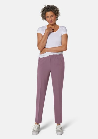 Onderhoudsarme broek CARLA met elastische tailleband - sering - Gr. 46 van Goldner Fashion