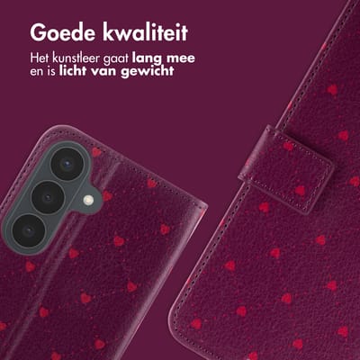 imoshion Hoesje - Geschikt voor Samsung Galaxy S26 - Design Bookcase smartphone - Crush Check Coral Dust