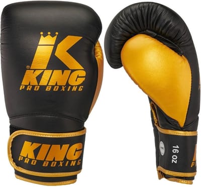 King Pro Boxing Bokshandschoenen KPB/BG Star 16 Zwart Goud
