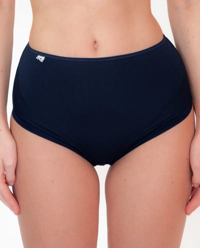 Dames heup slip 3244 - Microfiber - Dames onderbroek - ondergoed - badstof kruisje - Donkerblauw / S