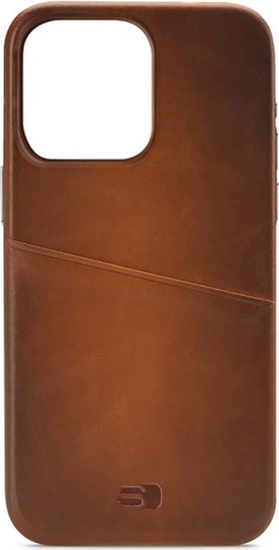 Senza - iPhone 14 Pro Hoesje - Echt Leren Back Case Bruin