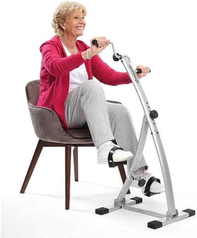 Fiets voor Armen - Hometrainer Benen - Bloedsomloop Stimuleren - Opvouwbaar Ontwerp - 5 Kilogram - Zilver
